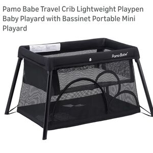 Pamo Babe Travel Crib Lightweight Playpen Baby Playard with Bassinet Portable